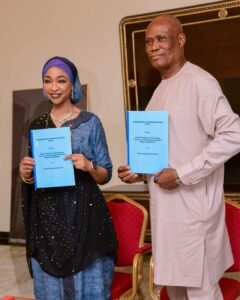 The Permanent Secretary of the Rivers State Ministry of Culture and Tourism, Tomonialadeokuma Ishmael (right), signed on behalf of Rivers State.