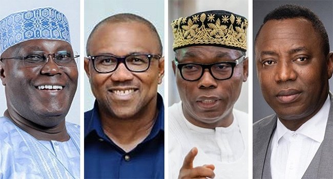 Atiku, Obi, Adebayo, and Sowore