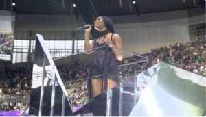 Ayra Starr performing at the NFL Halftime Show in London